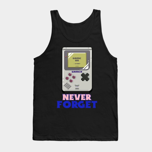 Never Forget Handheld Retro Vintage 70s 80s 90s 2000s Tank Top by TV Dinners